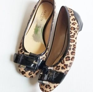 FRANCO SARTO Calf Hair Animal Buckle Ballet 9